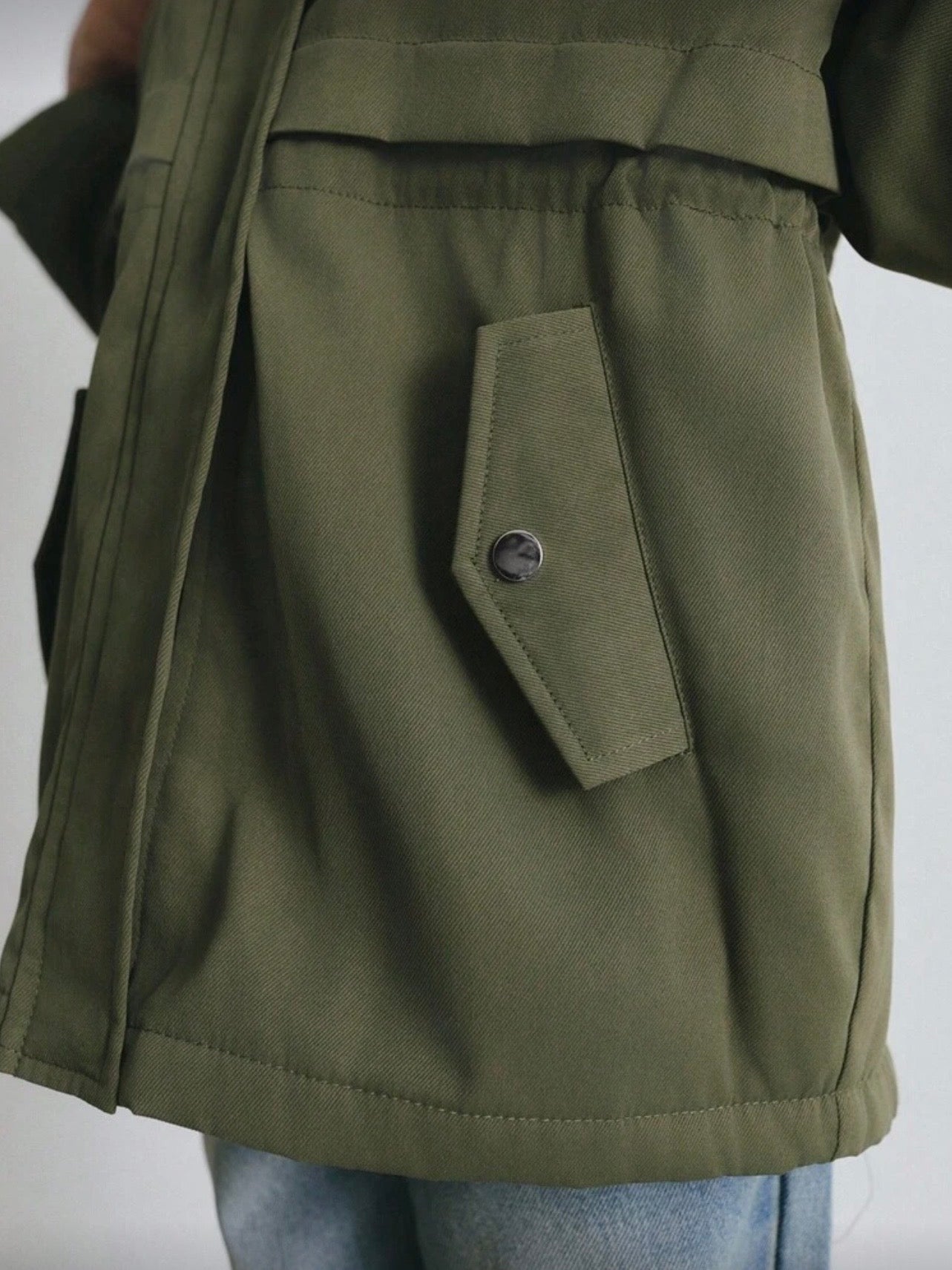 Chaqueta Verde Militar con Capucha