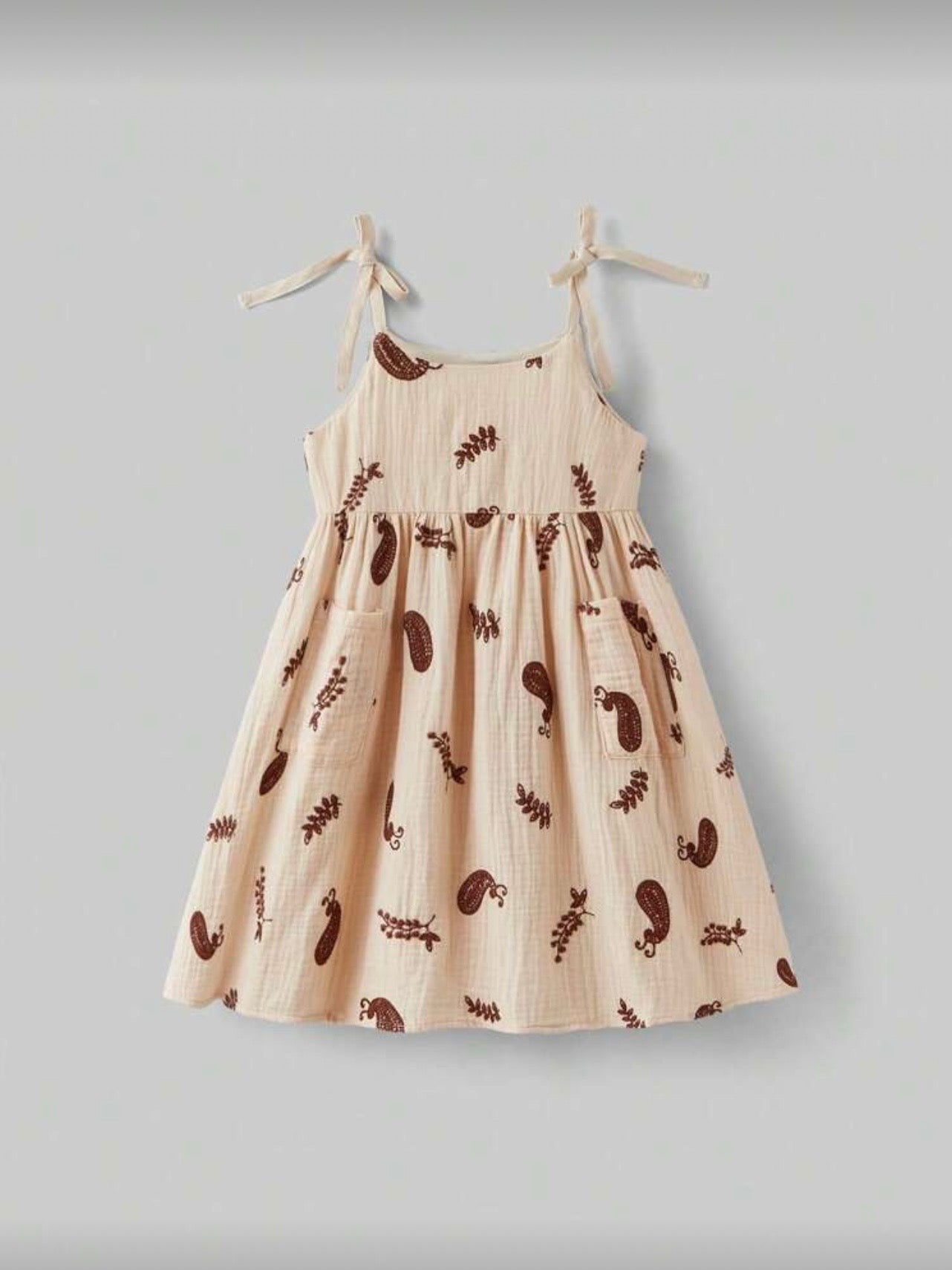 Vestido Caqui Bordado